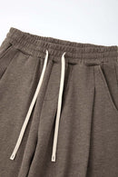 Heavyweight Wide-Leg Trousers in Coffee - waistband detail