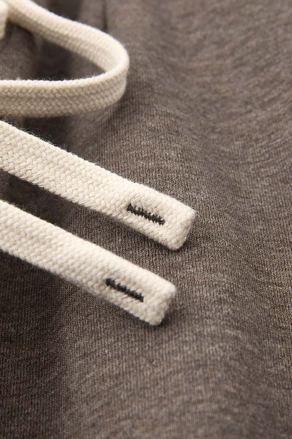 Heavyweight Wide-Leg Trousers in Coffee - drawstring detail