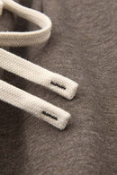 Heavyweight Wide-Leg Trousers in Coffee - drawstring detail
