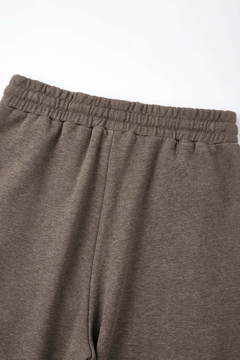 Heavyweight Wide-Leg Trousers in Coffee - product detail close-up