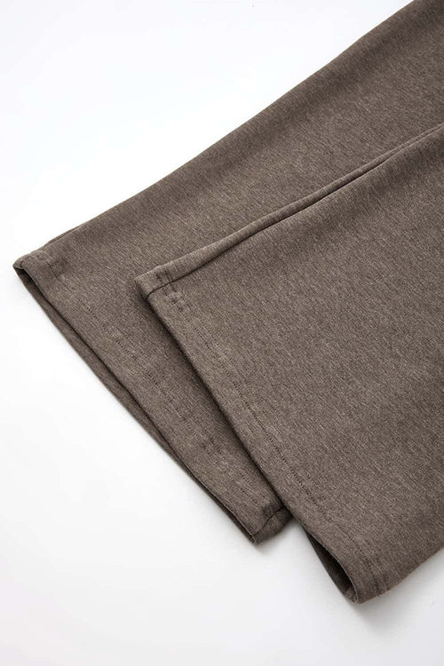 Heavyweight Wide-Leg Trousers in Coffee - leg opening detail