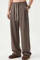 Heavyweight Wide-Leg Trousers in Coffee - front modeled view