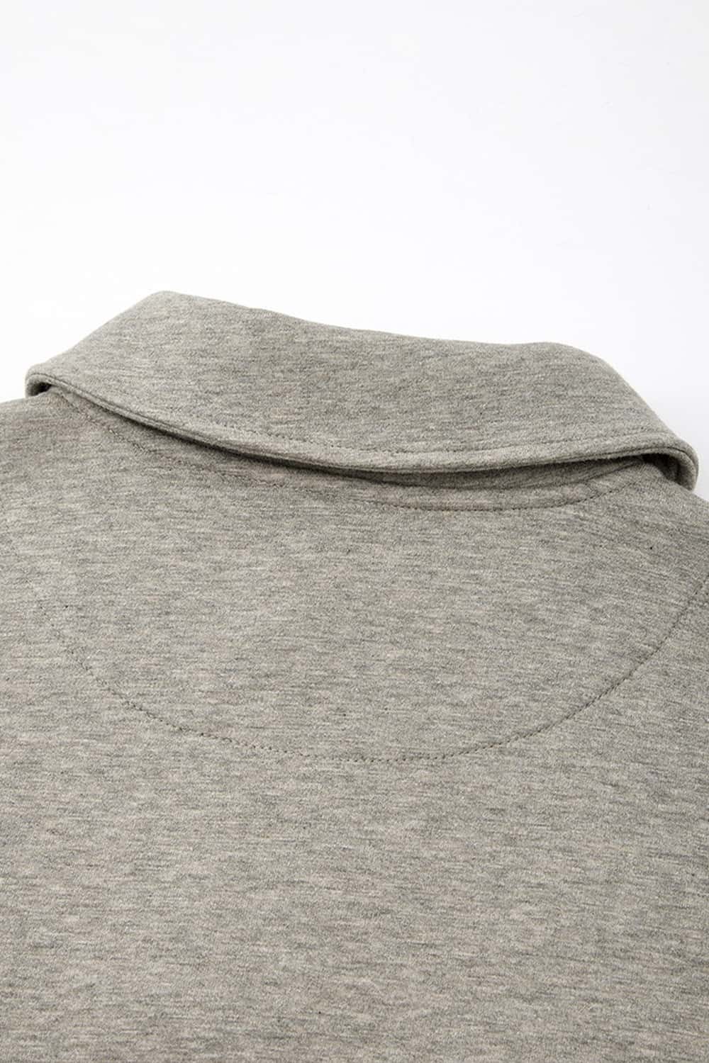 Heavyweight Long-Sleeve Polo Shirt in Oat Gray - cuff detail