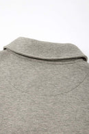 Heavyweight Long-Sleeve Polo Shirt in Oat Gray - cuff detail