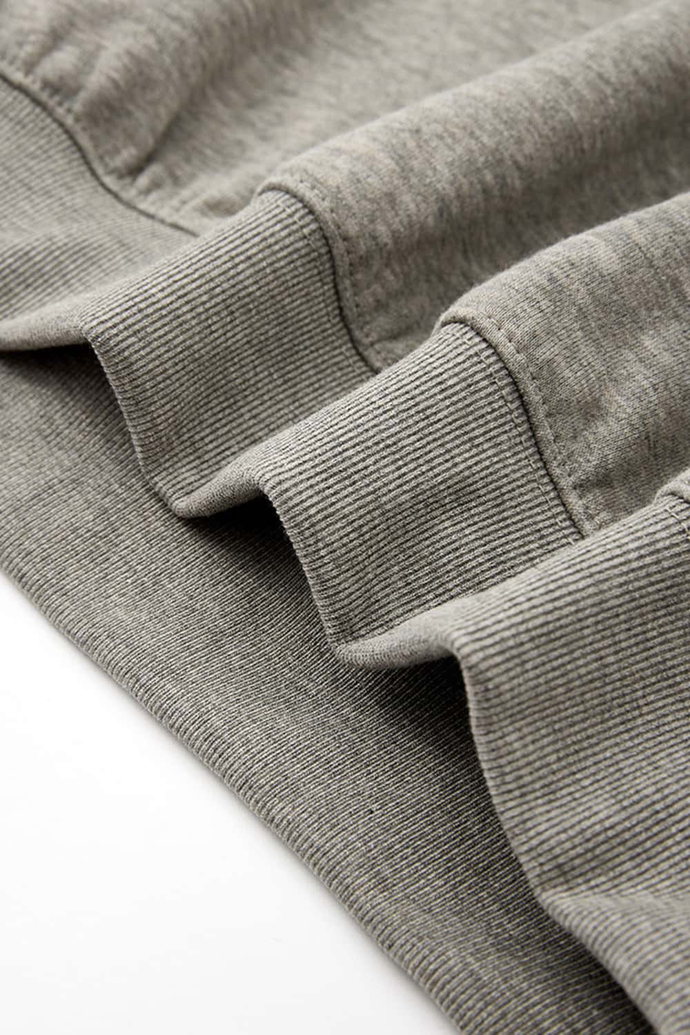 Heavyweight Long-Sleeve Polo Shirt in Oat Gray - back collar detail