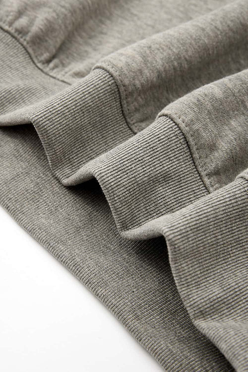 Heavyweight Long-Sleeve Polo Shirt in Oat Gray - back collar detail
