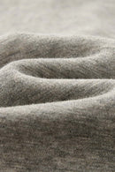 Heavyweight Long-Sleeve Polo Shirt in Oat Gray - cuff and hem detail