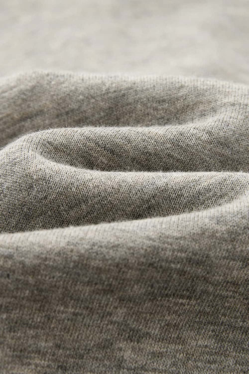Heavyweight Long-Sleeve Polo Shirt in Oat Gray - cuff and hem detail