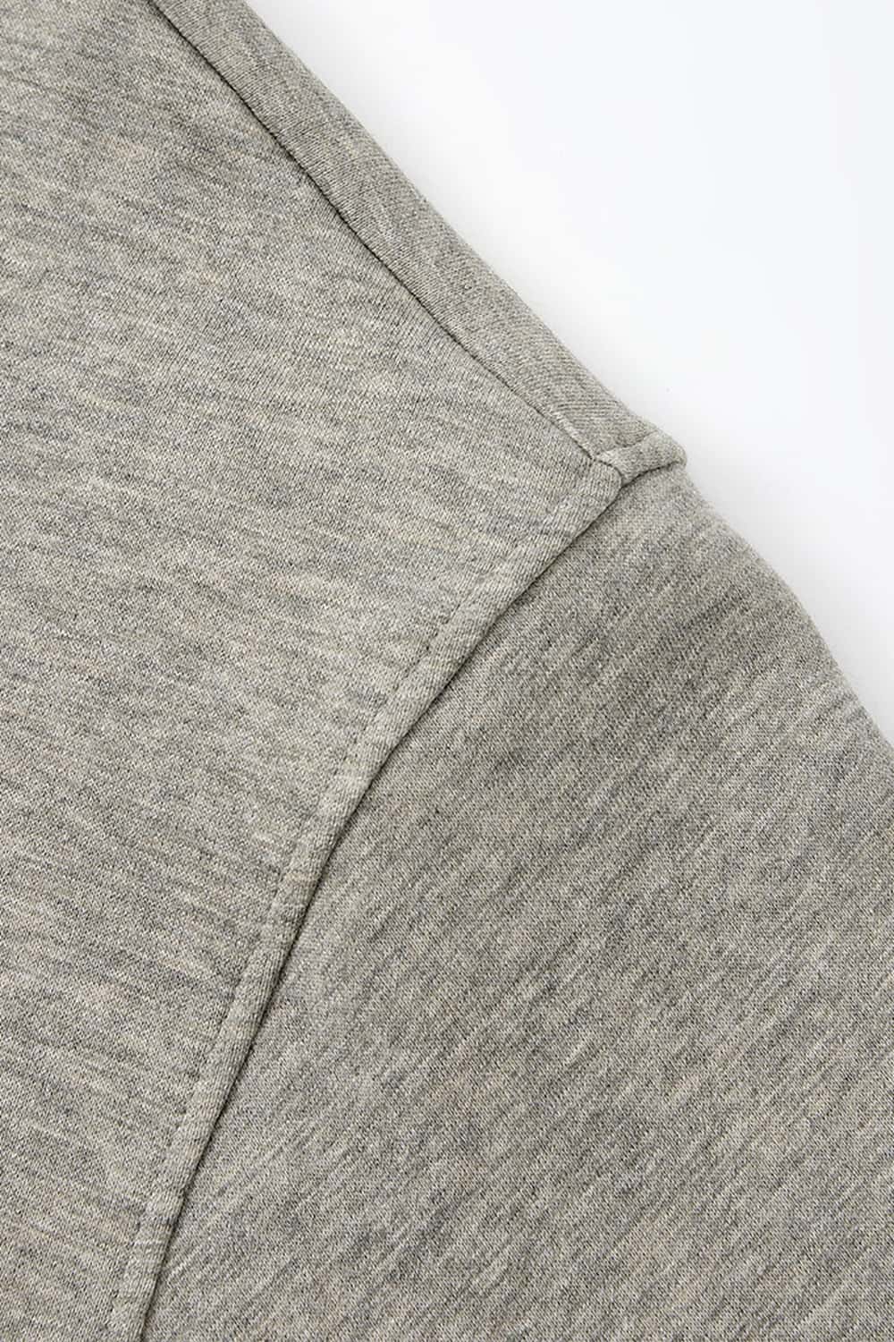 Heavyweight Drop-Shoulder Sweatshirt in Oat Gray - product detail close-up