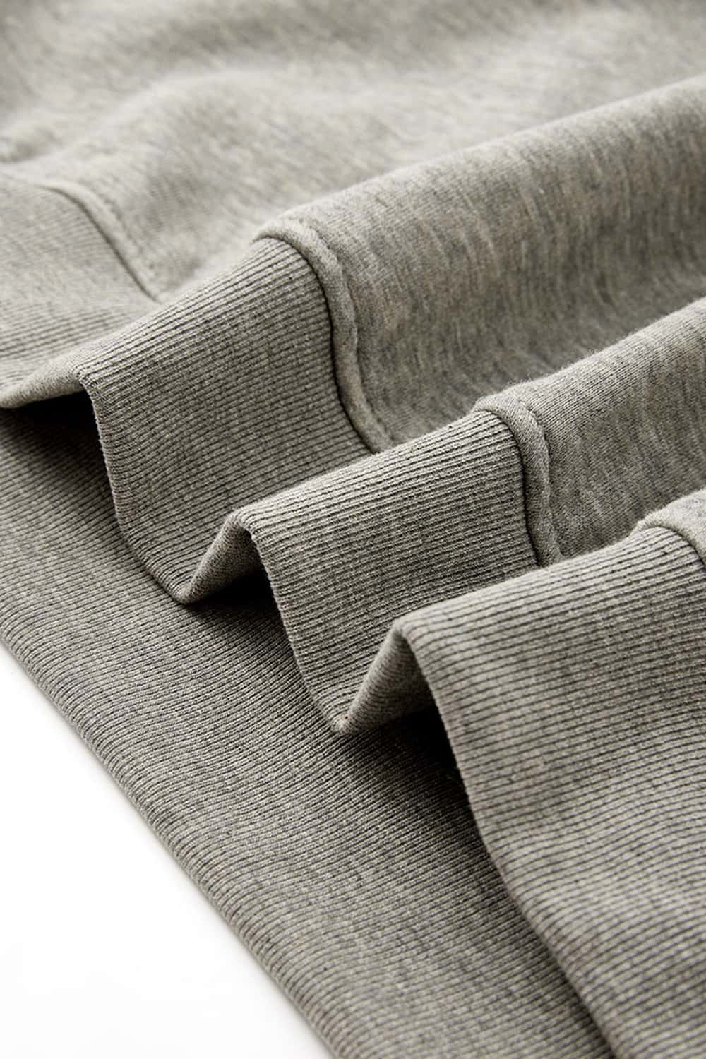 Heavyweight Drop-Shoulder Sweatshirt in Oat Gray - product detail close-up