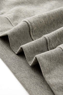 Heavyweight Drop-Shoulder Sweatshirt in Oat Gray - product detail close-up