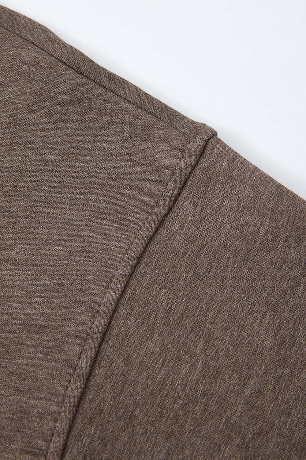 Cropped Two-Way Zip Hoodie in Coffee - fabric texture close-up