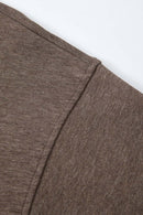 Cropped Two-Way Zip Hoodie in Coffee - fabric texture close-up