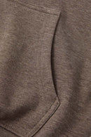 Cropped Two-Way Zip Hoodie in Coffee - product detail close-up