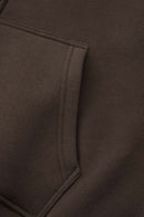 Heavyweight Boxy Zip-Up Hoodie in Brown - product detail close-up