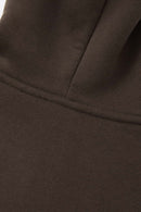 Heavyweight Boxy Zip-Up Hoodie in Brown - cuff and hem detail
