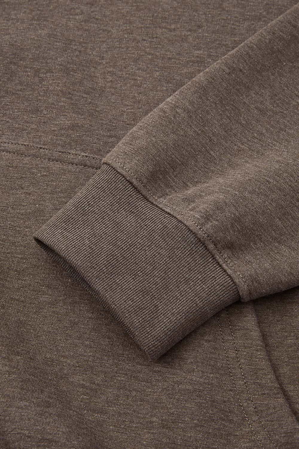 Relaxed Pullover Hoodie in Coffee - cuff detail