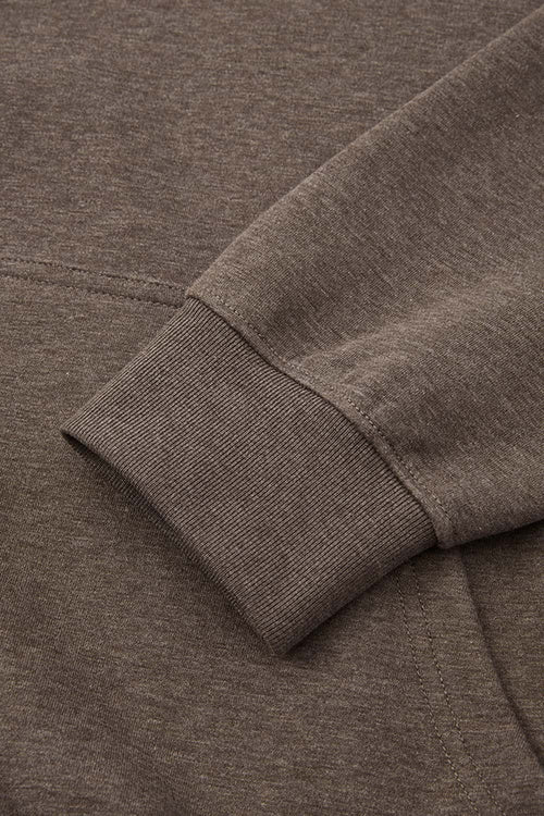 Relaxed Pullover Hoodie in Coffee - cuff detail
