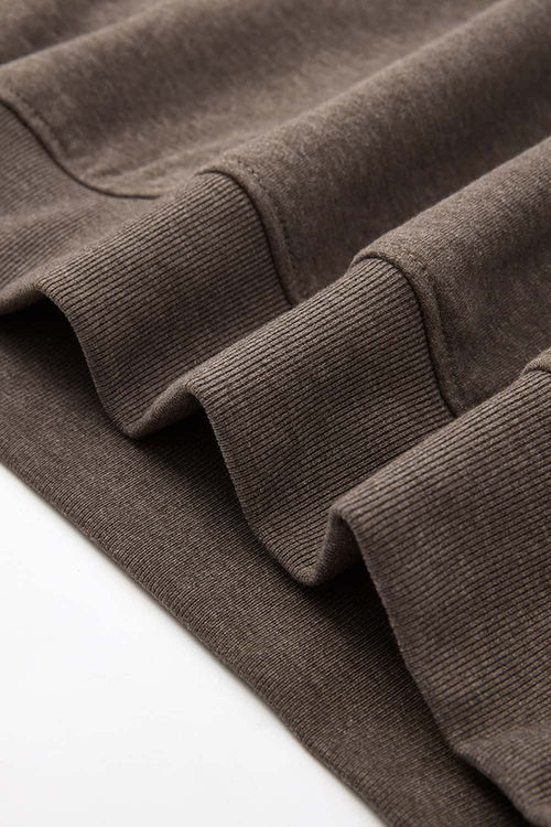 Relaxed Pullover Hoodie in Coffee - product detail close-up