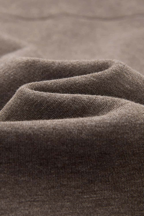 Relaxed Pullover Hoodie in Coffee - fabric texture close-up