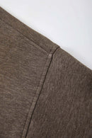 Relaxed Two-Way Zip Hoodie in Coffee - product detail close-up