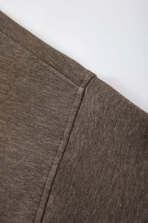 Relaxed Two-Way Zip Hoodie in Coffee - product detail close-up