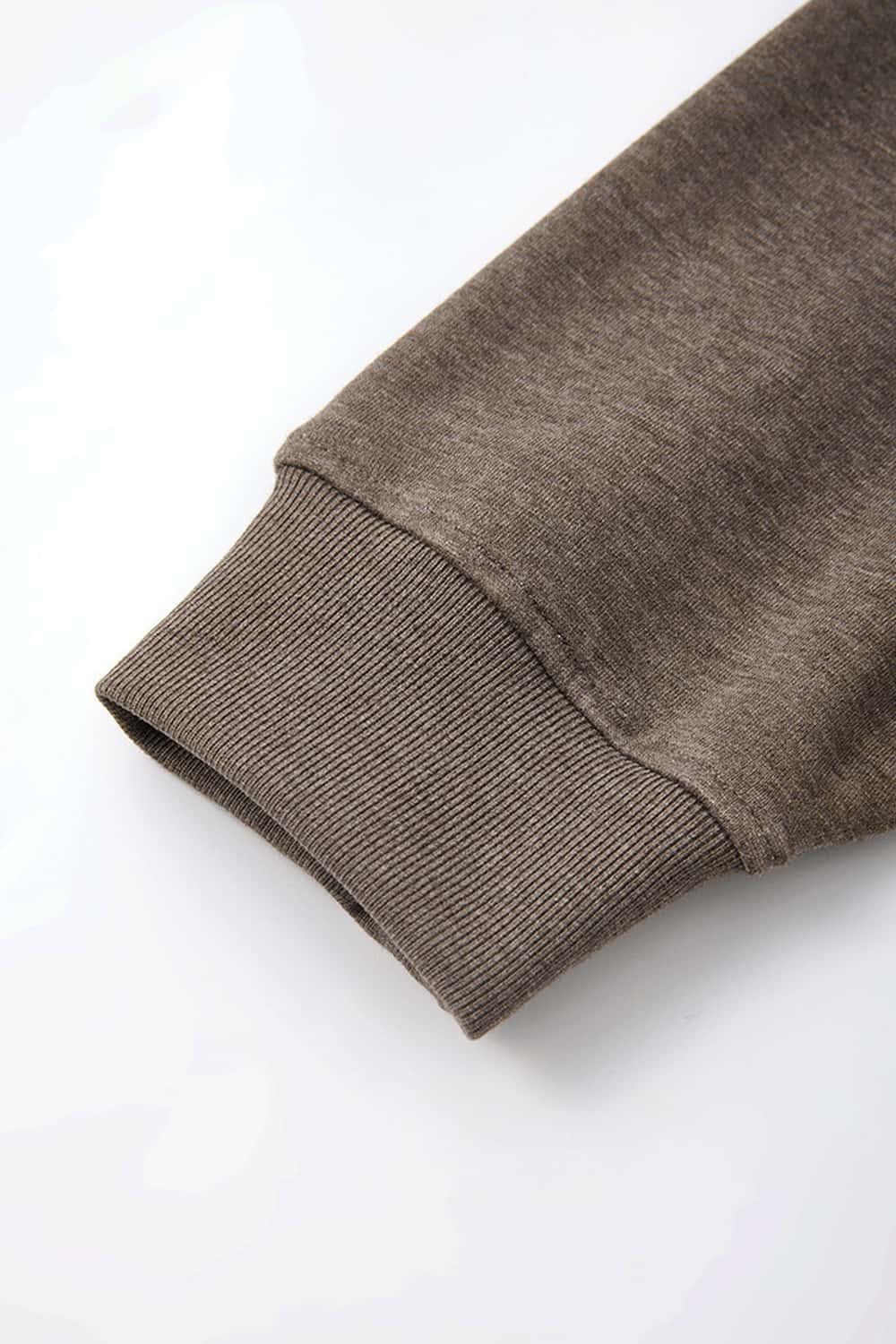 Relaxed Two-Way Zip Hoodie in Coffee - cuff detail