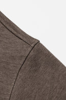 Relaxed Pullover Hoodie with Embroidered Emblem in Coffee - product detail close-up