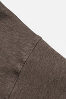 Heavyweight Two-Way Zip Hoodie with Embroidered Emblem in Coffee - fabric texture close-up