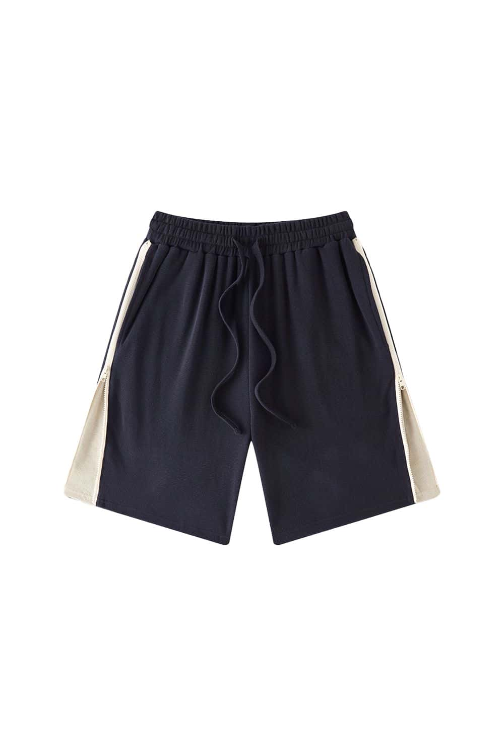 Textured 360G Waffle Grid Shorts with Contrast Zipper