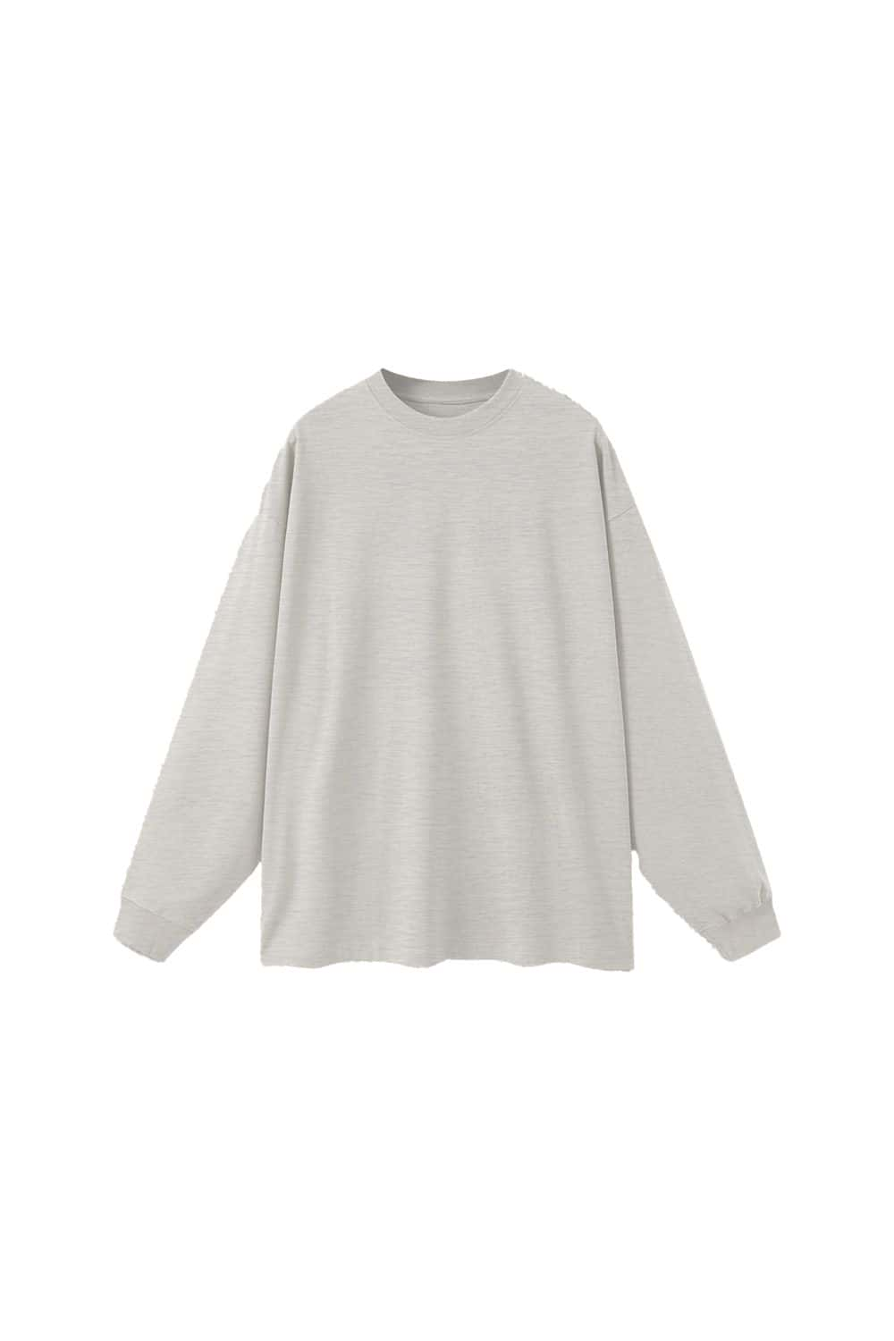 Heavyweight Long-Sleeve Solid Color Pure Cotton Oversized T-Shirt